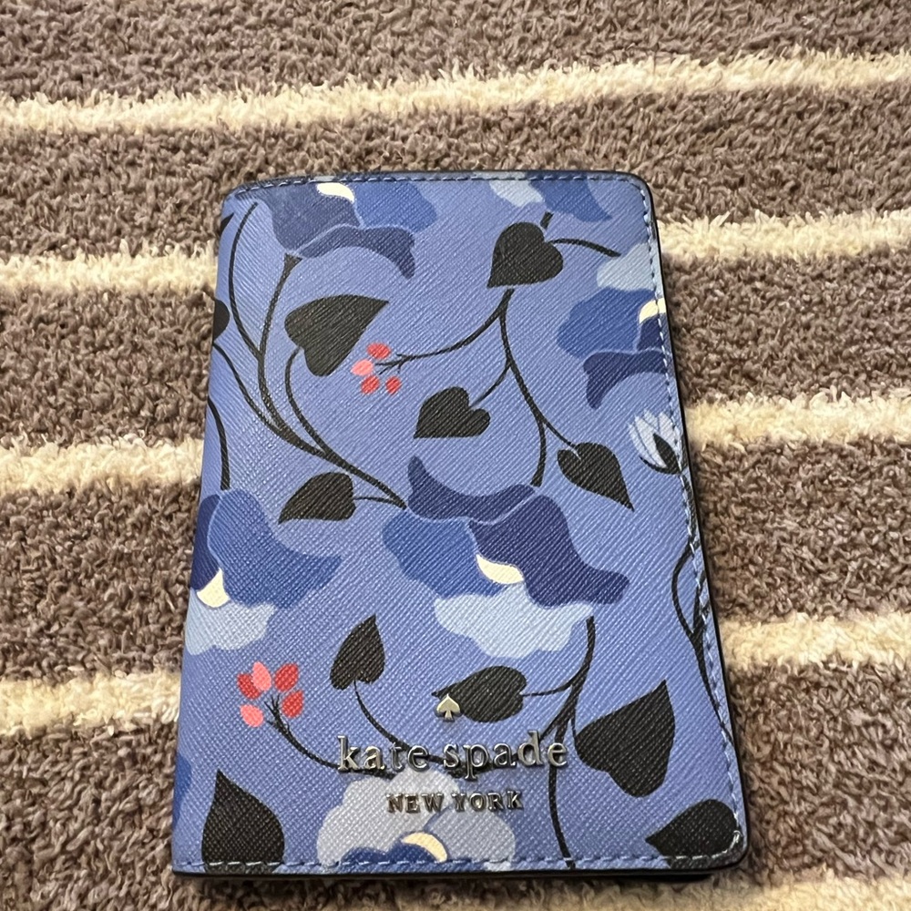 Kate Spade Blue Floral Passport Cover